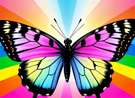 Premium Ai Image Rainbow Butterfly Colorful Wings