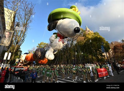 Beagle Scout Snoopy Balloon At The 2023 Macys Thanksgiving Day Parade