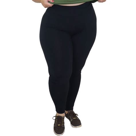 Legging Preta Plus Size Feminina Suplex K B