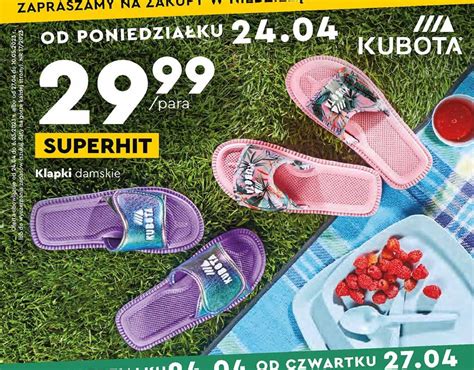 Promocja Klapki Damskie Kubota W Biedronka