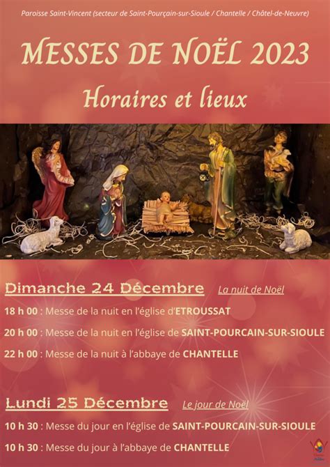 MESSES DE NOEL 2023 Paroisse Saint Vincent Diocèse de Moulins