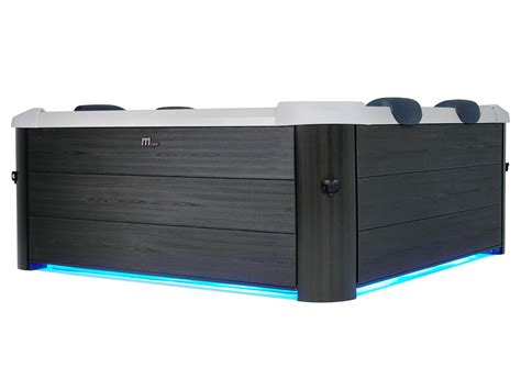 Spa Semi Rigide Places Gris Anthracite Avec Led L X L X H Cm