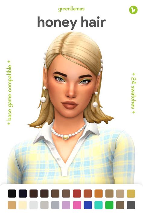 Honey Hair Greenllamas Greenllamas Sims 4 Mm Cc Sims 4 Sims 4 Nails