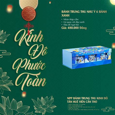 Bánh Trung Thu Kinh Đô Mini Xanh hộp 3 bánh x 80g Trao uy tín Nhận