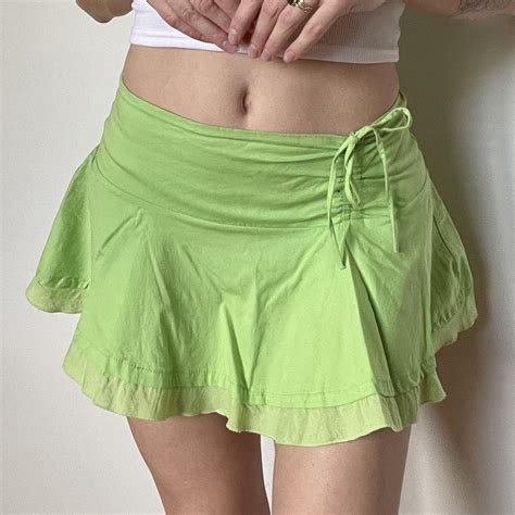 Y2k Pleated Mini Skirt Featuring A Ruched Waist With Depop