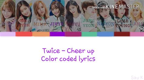 Twice Cheer Up Color Coded Lyrics Kpop Youtube