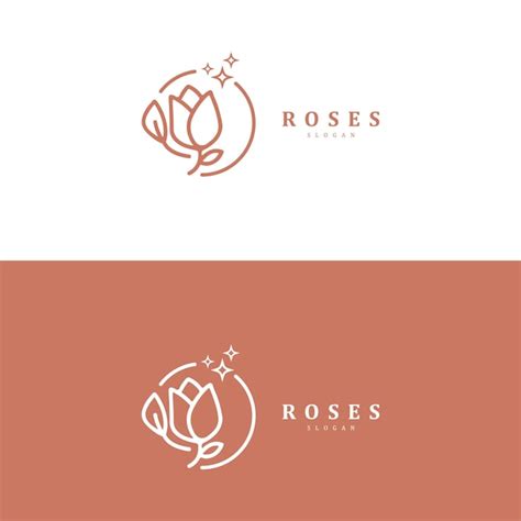 Plantillas De Diseño De Logotipo De Rosas Femeninas En Un Estilo