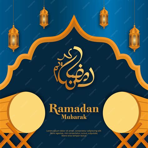 Premium Vector Ramadan Mubarak Golden Design Template