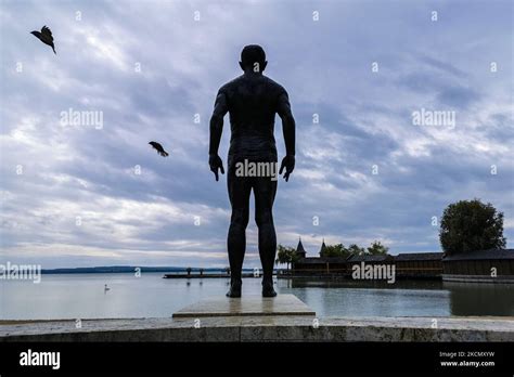 A Statue Of Ferenc Csik Olimpic Swimming Champion By David Toth And