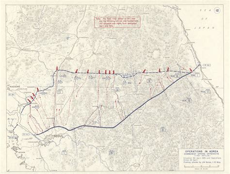 Korean War Terrain Communications Old Vintage Map Plan Chart