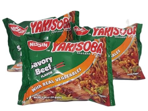 Nissin Yakisoba Instant Pancit Savory Beef Flavor With Real