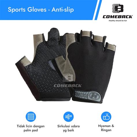 Jual Comeback Sarung Tangan Olahraga Sepeda Motor Gym Half Finger