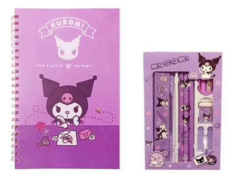 Set De Papeler A Kawaii Kuromi Paquete Kit Tiles Escolares En Venta En