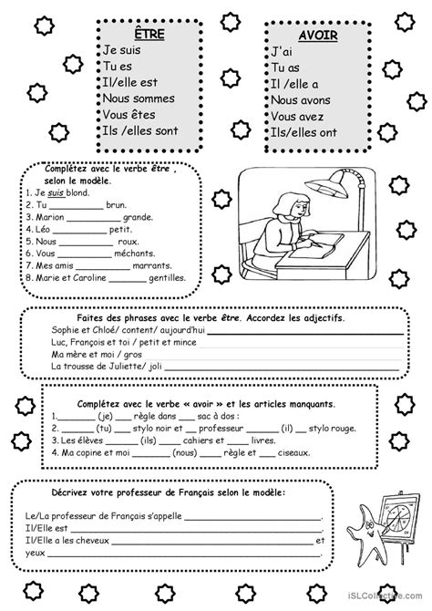 Verbes Tre Et Avoir Fran Ais Fle Fiches Pedagogiques Pdf Doc