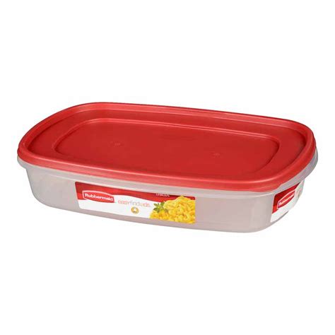 Rubbermaid Easy Find Lid Rectangle Food Storage Container Chili Red