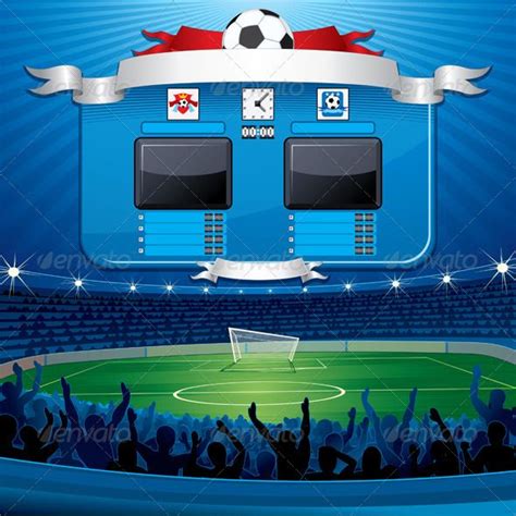 Vector Soccer Scoreboard Festa De Futebol Futebol Fitas Finalistas