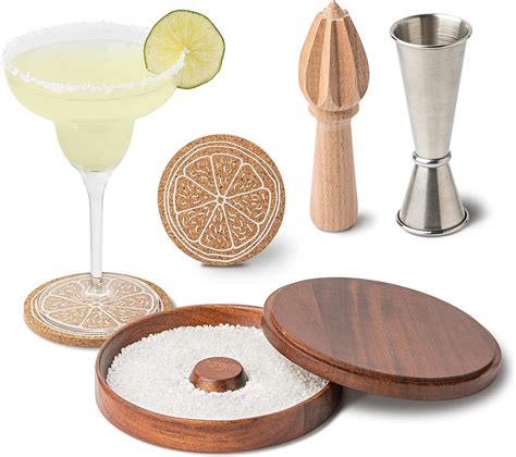 Amazon Unna Margarita Salt Rimmer Set Large Acacia Bar Salt And