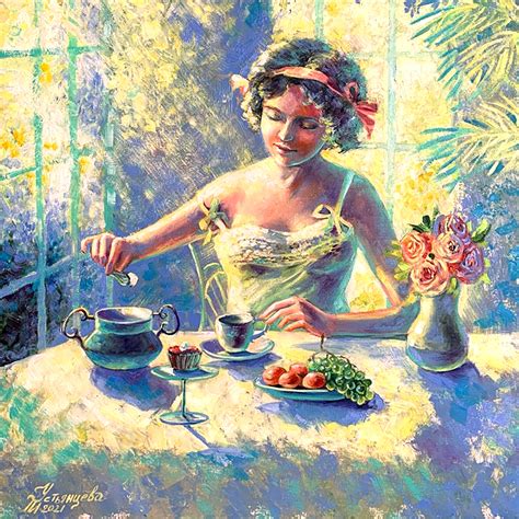 Sunny Morning Oil Painting Painting By Tatyana Ustyantseva Artmajeur