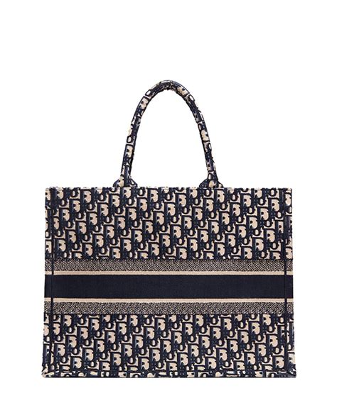 Bolsa Dior Embroidered Canvas Book Tote