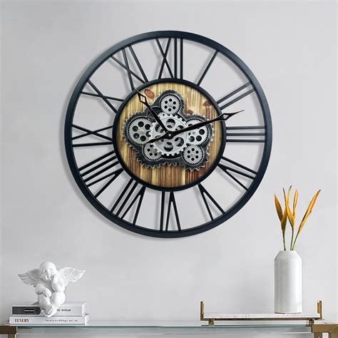 Amazon Toktekk Inch Large Wall Clock With Real Moving Gears