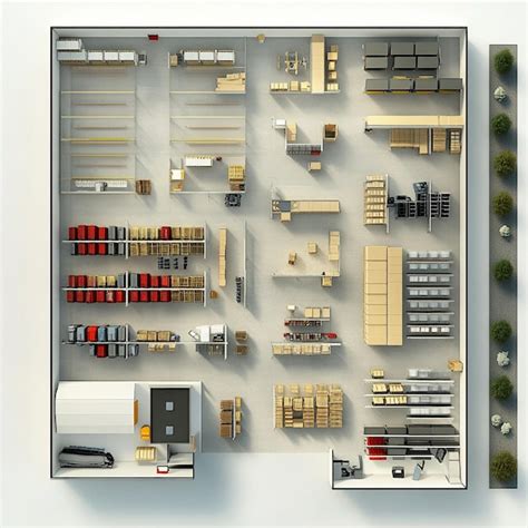 Modern Warehouse Floor Plan With Optimized Workflow Premium Ai