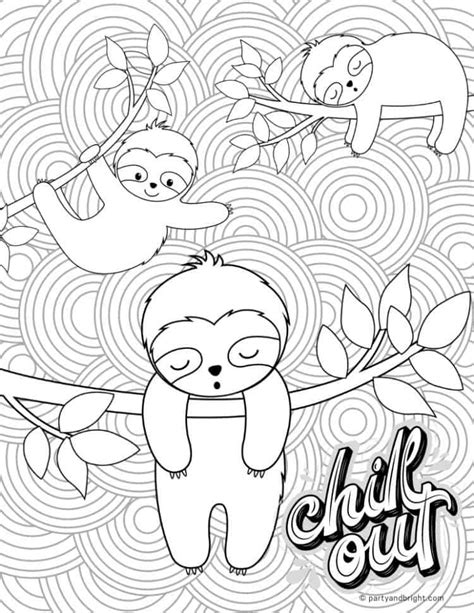 Printable Cute Sloth Coloring Pages Printable Templates