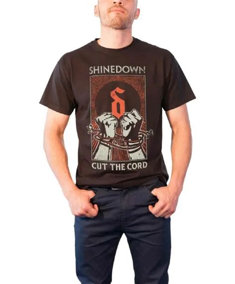 Shinedown T Shirt Cut The Cord Band Logo Official Mens New Black T