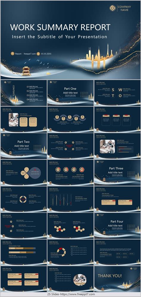 Blue Gilt Style Business Powerpoint Templates