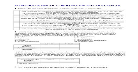 BiologÍa Molecular Y Celular Ieszoco Byg Home · Ejercicios De PrÁctica BiologÍa Molecular