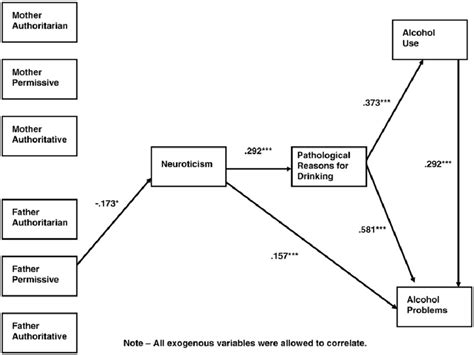 Multiple Group Structural Equation Model Females Standardized