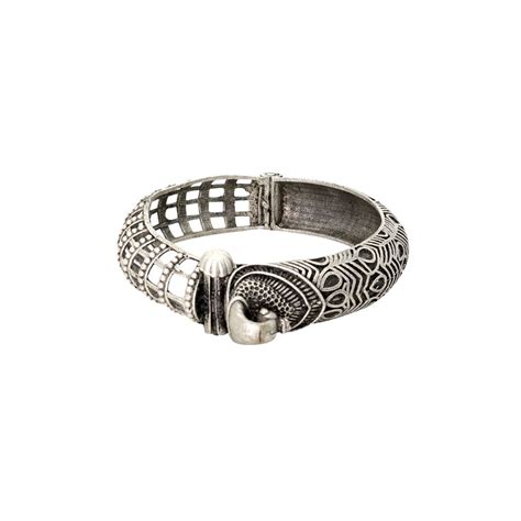 Teejh By Joker And Witch Aishay Silver Oxidised Bangle For Women Buy