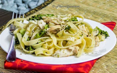 Cheesy Chicken Pasta with Broccoli | Tagliatelle Pasta Recipe - Flavor Quotient