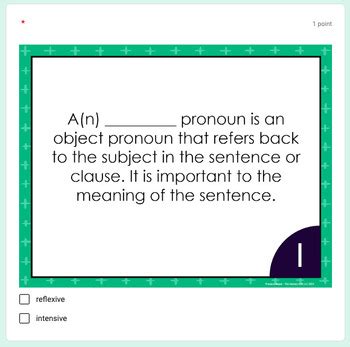 Reflexive And Intensive Pronouns Task Cards 6th Grade Google Apps