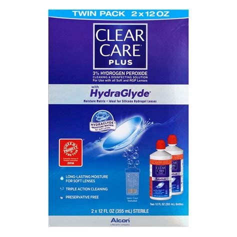 Clear Care Plus Cleaning And Disinfecting Solution With Lens Case Twin Pack Shop Contact Lens