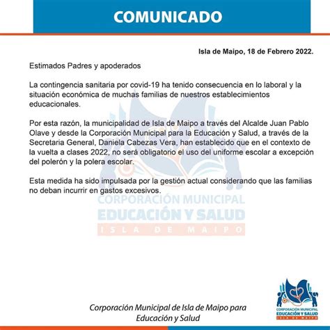 Uniforme Escolar No Ser Obligatorio En Establecimientos Municipales