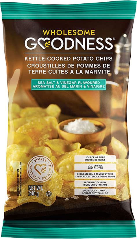 Wholesome Goodness Kettle Cooked Potato Chips Sea Salt And Vinegar 15