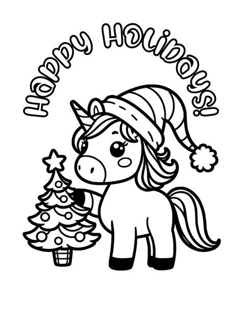 Free Christmas Unicorn Coloring Pages For Kids