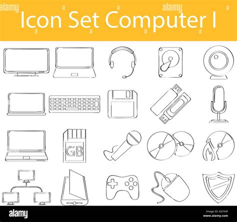 Drawn Doodle Lined Icon Set Computer I With Icons For The Creative