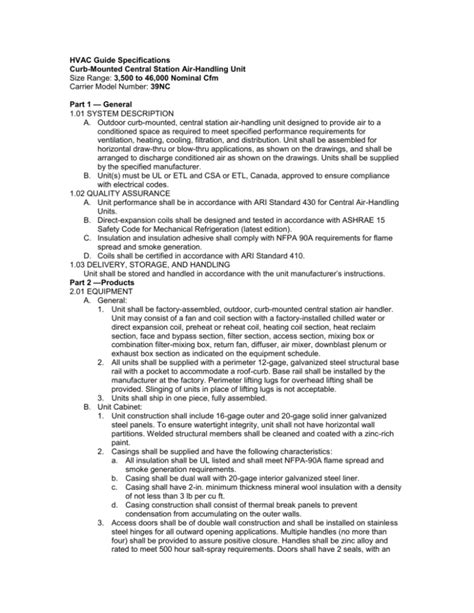 Hvac Guide Specifications