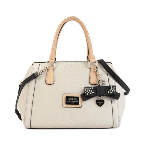 Guess Guess Handbag Specks Frame Satchel In White Stone Lyst