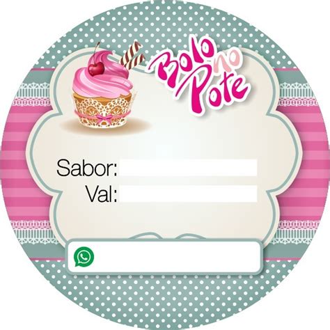 Adesivos Etiquetas Personalizadas Bolo No Pote X Cm R Em