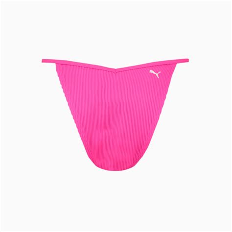 Puma Swim Ribbed Tanga Womens Bikini Bottom