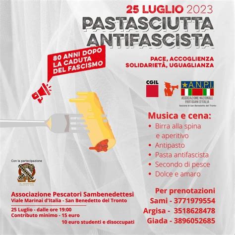 Pastasciutta Antifascista A San Benedetto Del Tronto ANPI