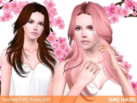 Newseas J182 Melt Away Hairstyle Retextured By Sims Hairs