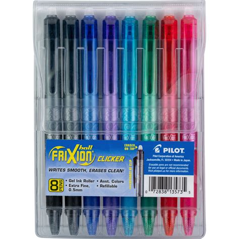 Pilot Frixion Clicker Retractable Erasable Gel Ink Pens Extra Fine