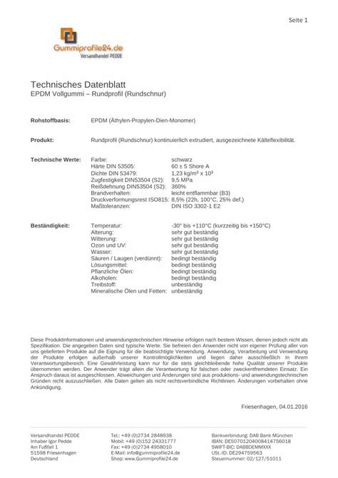 PDF Datenblatt EPDM Vollgummi Rundprofile Sw Gummiprofile 24 PDF