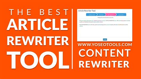 The Best Article Rewriter Tool Spin Rewriter Free Seo Tools Youtube