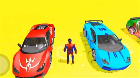 Spiderman Mega Ramp Challenge Spider Man Car Race Spider Man Car Game Video Youtube