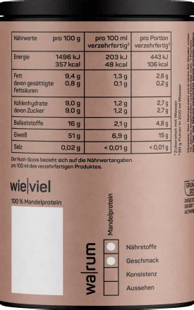 Naduria Proteinpulver Mandelprotein ungesüßt 300 g dauerhaft günstig