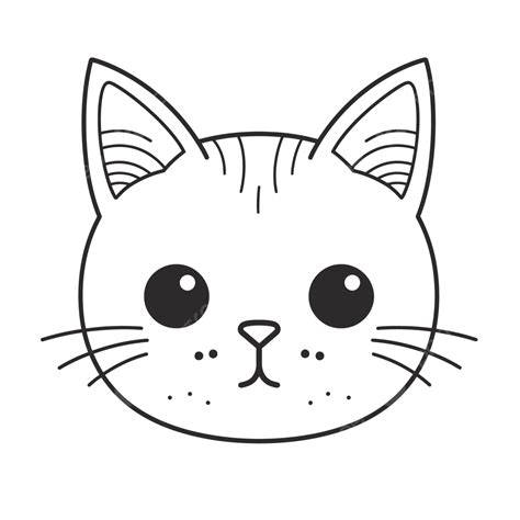 Cartoon Cat Head Vector Illustration Png Hd Transpare